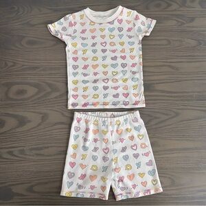 NOOMIE GIRLS RAINBOW HEARTS PAJAMA SET